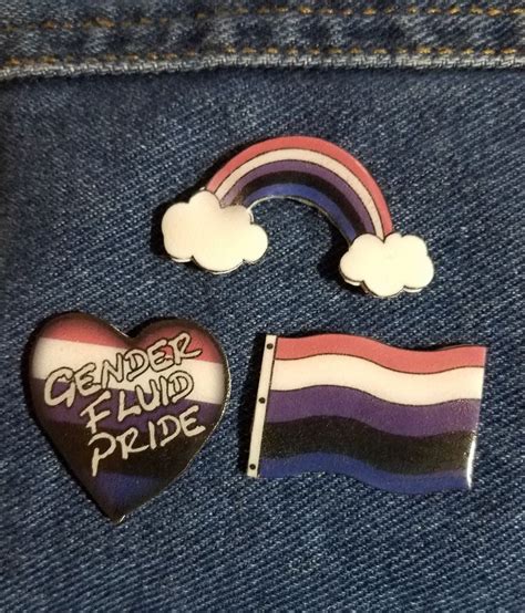 Gender Fluid Pride Pin Set Lgbtq Handmade Etsy Bisexual Pride