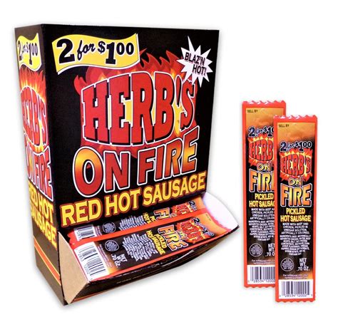 Amazon Herb S On Fire Red Hot Sausage Count Ounce Pickled