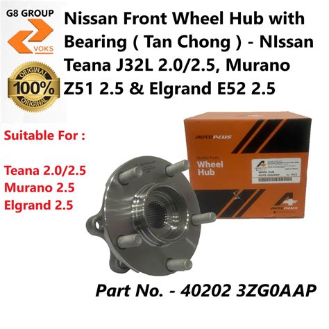 Nissan Front Wheel Hub With Bearing Tan Chong Nissan Teana J L