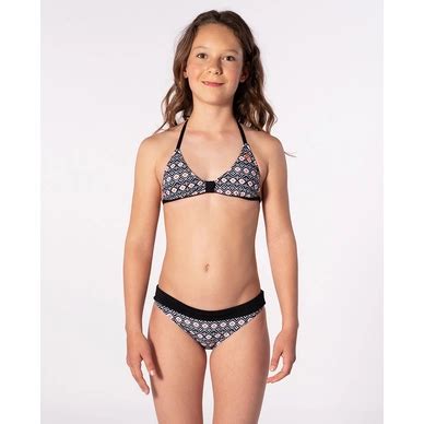 Bikini Rip Curl Girls Odesha Geo Tri Black Badenstrand