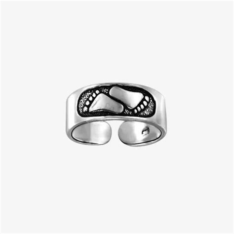 Oxidized Silver Abstract Design Toe Ring Whole Sale 925 Silver