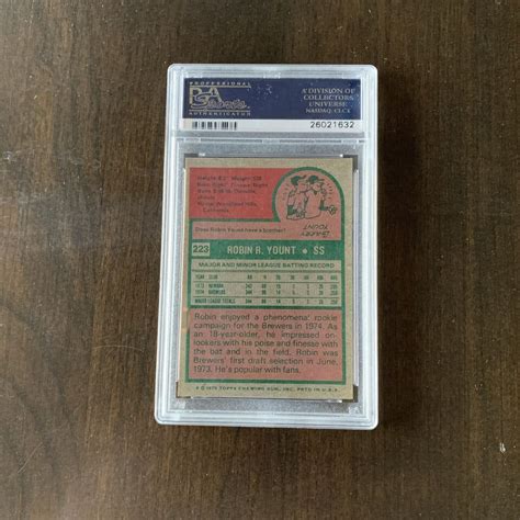 1975 Topps Robin Yount 223 PSA 8 NM MT Rookie HOF EBay