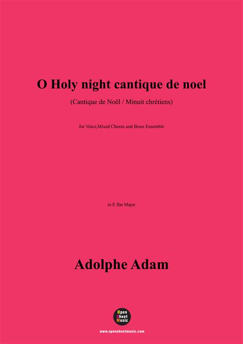 Adolphe Adam O Holy Night Cantique De Noel For Voice Mixed Chorus And