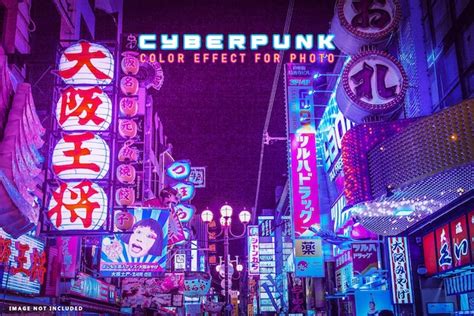 Efecto De Color Cyberpunk Para Foto Archivo PSD Premium