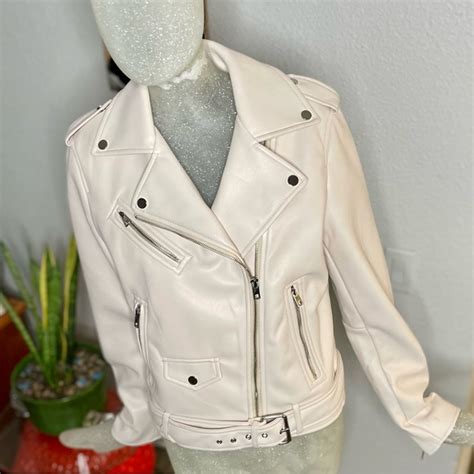 Truth Jackets Coats Truth By Republic Cream Faux Leather Jacket W