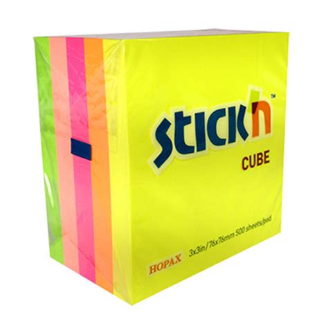 Notas Adhesivas Stick Cubo Neon 76 X 76 Mm X 400 H 5 Col Surt [21012