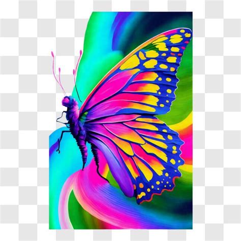 Descarga Mariposa Colorida con Alas de Colores Brillantes PNG En Línea