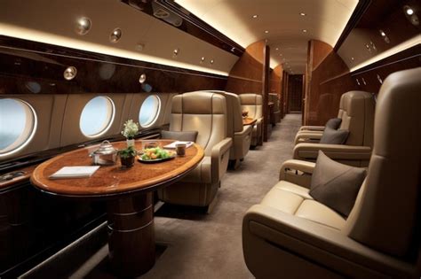 Premium AI Image | Luxury Private Jet Interior Illustration AI Generative