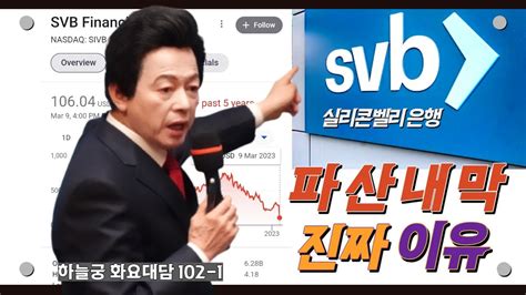 Svb실리콘밸리 은행 파산내막 진짜 이유는 하늘궁 화요대담 102 1회 Youtube