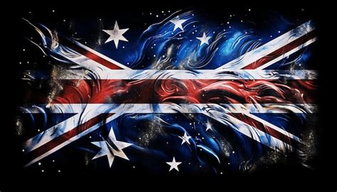 Premium Photo Picture Of The Australian Flag Done By Spray Paint