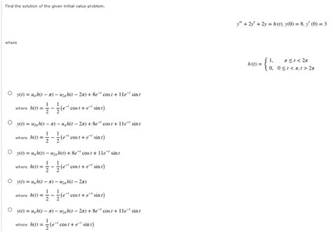 Solved Find The Solution Of The Given Initial Value Problem