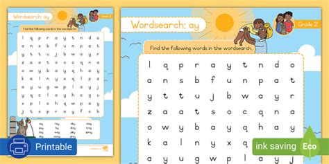 Grade Phonics Ay Wordsearch Professor Feito Twinkl