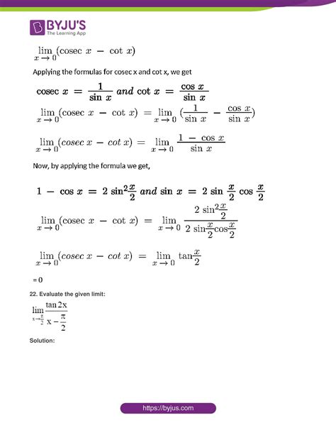 Ncert Solutions For Class Maths Exercise Chapter Limits And