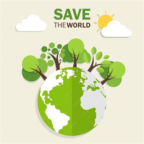 premium vector ecology  green eco earth  trees world