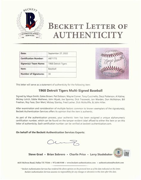 Lot Detail - 1968 Detroit Tigers World Champs Team-Signed OAL Baseball