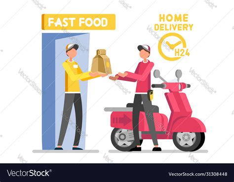 Fast food delivery chain express Royalty Free Vector Image