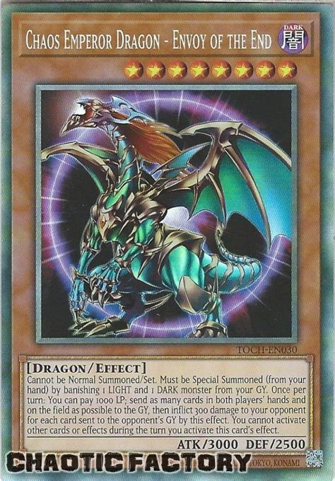 Chaos Emperor Dragon Envoy Of The End Toch En030 Collectors Rare