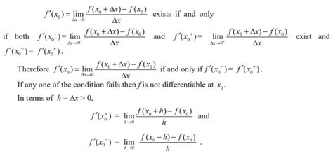 One Sided Derivatives Left Hand And Right Hand Derivatives The Concept Of Derivative