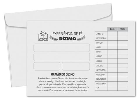 Envelope para Dízimo e Ofertas, personalizado
