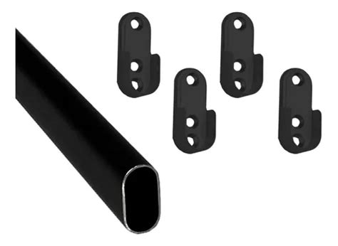 Tubo Oval Para Closet 1 5 M Negro 4 Bridas Envío gratis