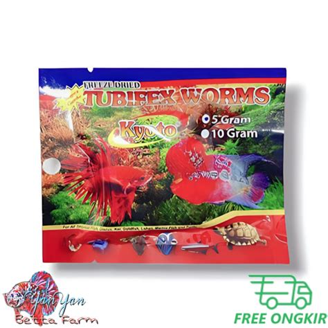 Jual Tubifex Worm Kyoto Cacing Kering Caker Makanan Kering Ikan Gram