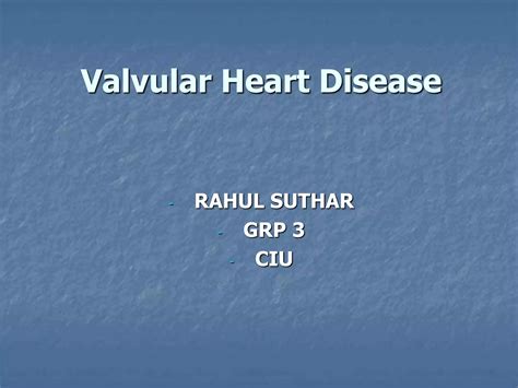 Valvular Heart Disease Ppt