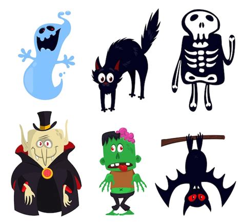 Dessin Animé Drôle De Personnages D halloween Défini Illustration