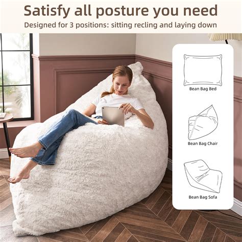 Habutway 3 In 1 Bean Bag Chair Giant Bean Bag Memory Foam Filling Bean Bag Sofa Machine