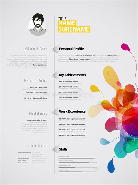 Cv Plantilla Creativos Coloridos Del Curriculum Vitae Ilustraci N Del