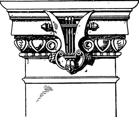 Modern Doric Pilaster Capital, Doric, vintage engraving. 35464456 ...