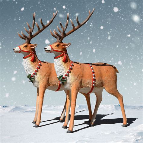 Deluxe two seater Sleigh Santa Reindeer Décor Set Display 132 In