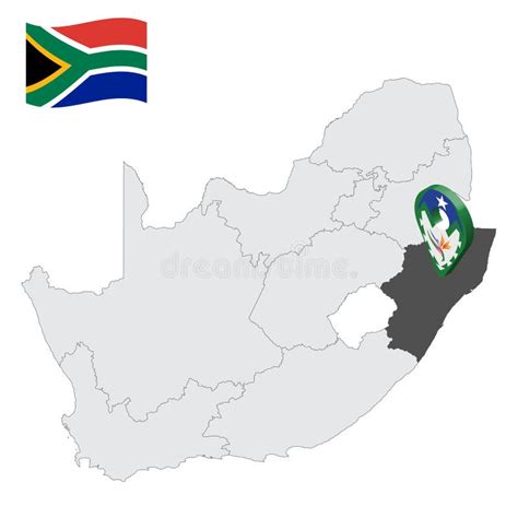 Localização Da Província De Kwazulunatal No Mapa Sul De áfrica 3d Sinal