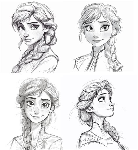 hand drawn alsa  ana outline art illustration coloring page