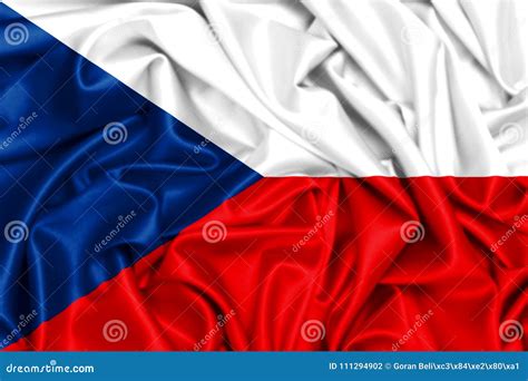 3d Flag of Czech Republic Waving in the Wind Stock Illustration ...