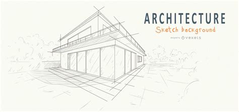 Architecture House Background Sketch Design Vector Download