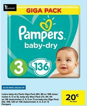 Luiers Baby Dry Pants Giga Pack Baby Dry Maxi Pack En Baby Dry Giga