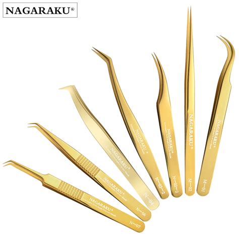 NAGARAKU Pincettes Pour Extension De Cils Outils De Maquillage En Acier