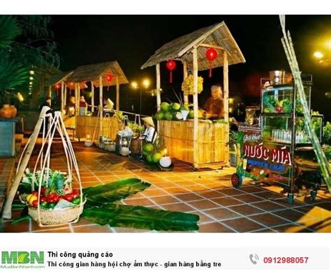 thi cong gian hang hoi cho  thuc gian hang bang tre bamboo viet art