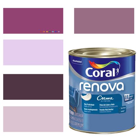 Tinta De Parede Acr Lica Roxo Coral Renova Ml Lav Vel Premium