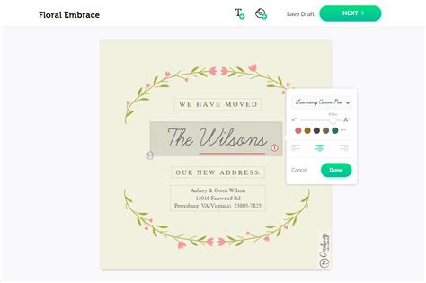 address cards template change  address cards etsy
