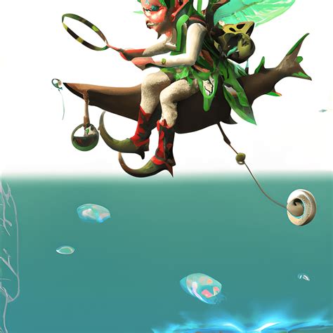 Elf Fishing From Airplane · Creative Fabrica