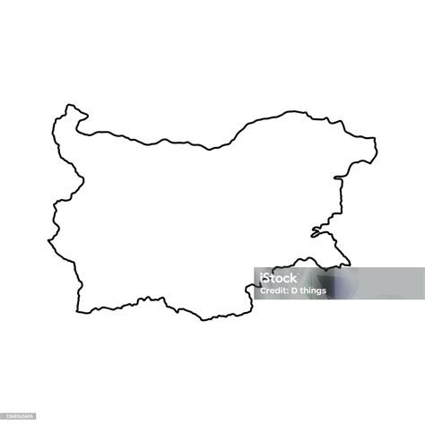 Outline Map Of Bulgaria White Background Stock Illustration Download