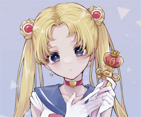 Anime Schoolgirl Blue Eyes Sailor Moon Blonde School Uniform