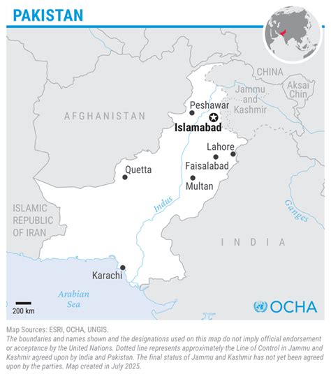 pakistan location map  ocha