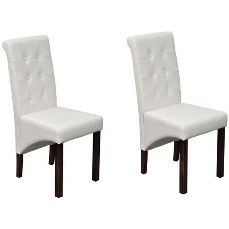 Hommoo Sillas de comedor 2 unidades cuero sintético blanco