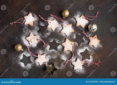 Christmas Star Shaped Cookies Stock Photo Image Of Background Baked