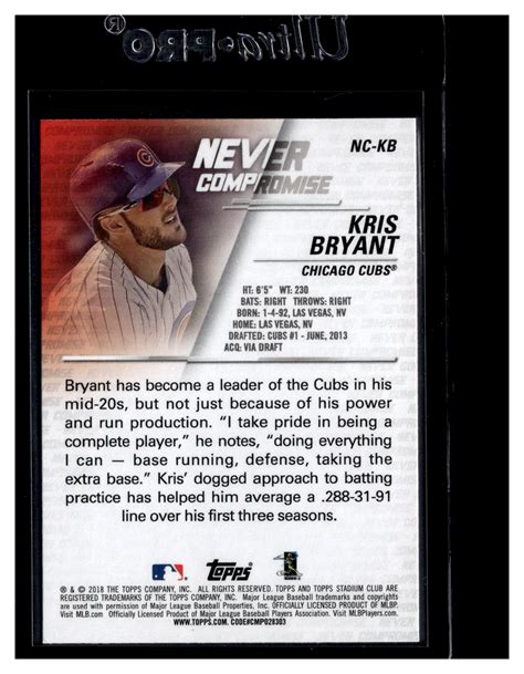 2018 Stadium Club Never Compromise NC KB Kris Bryant EBay