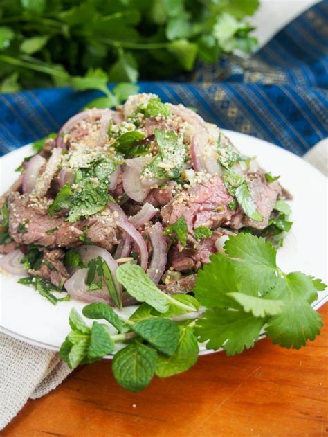 Thai Beef Salad Nam Tok Waterfall Beef Caroline S Cooking