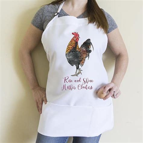 Rise And Shine Mother Clucker Apron Chicken Egg Apron Egg Collecting Apron Funny