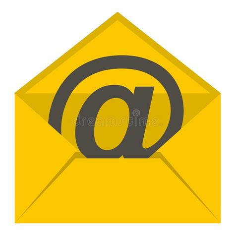 Enveloppe Jaune Avec L Ic Ne De Signe D Email Illustration De Vecteur